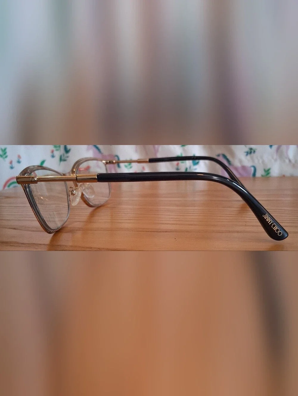 EUC Jimmy Choo JC203 Navy & Gold Tone Cat Eye Keyhole Reading Glasses Frames